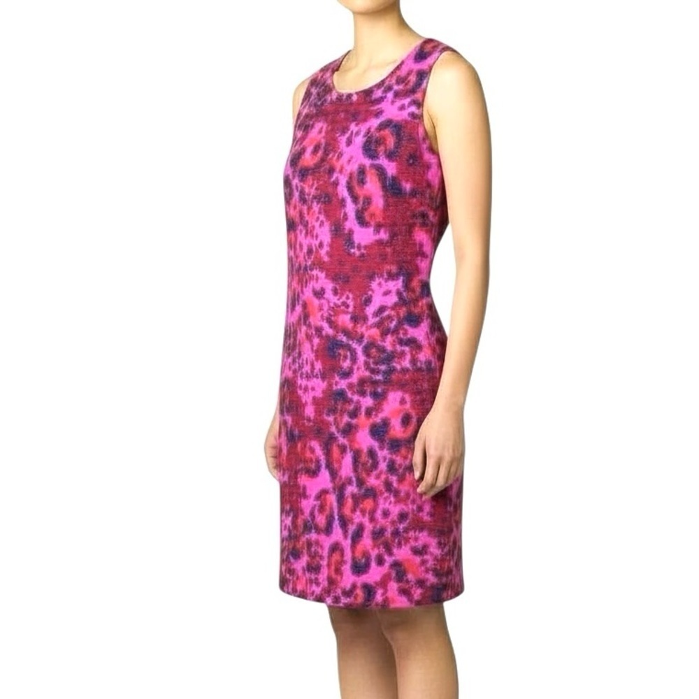 Julie Brown sleeveless textured dress Knee length Abstract women’s 8 Pink multi